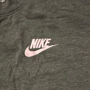 Nike Charcoal Tee with Light Pink Logo